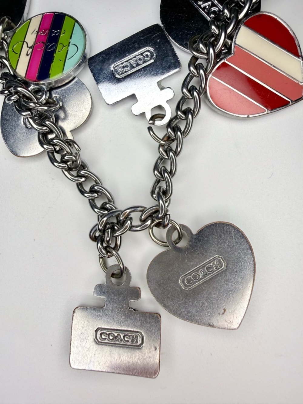 Coach Y2K Legacy Stripe Perfume Charm Bracelet Silver 2006 65th anniversary - Picture 10 of 10